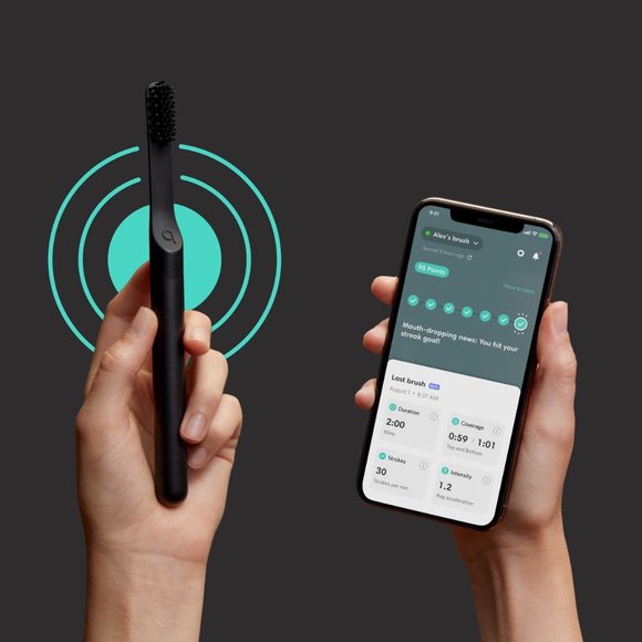 quip Smart Electric Toothbrush, Built-In Timer + Travel Case, All Black - Picture 2 of 3